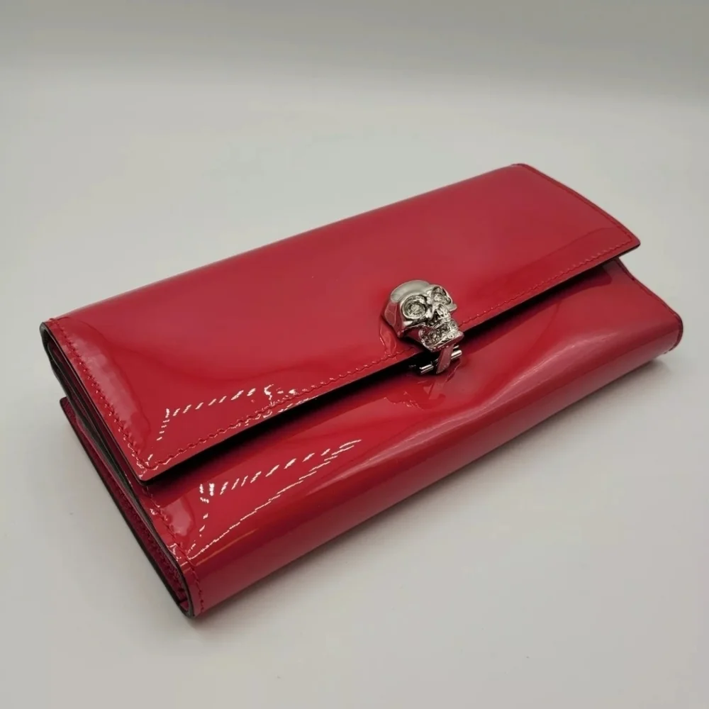 ALEXANDER McQUEEN Fucsia Patent Leather Continental Wallet, NWT